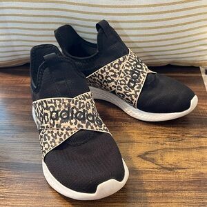 Adidas Black and Animal Print Slip-On Shoes